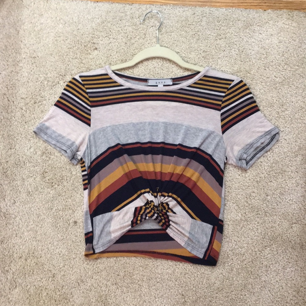 Striped Twist-Tied Top